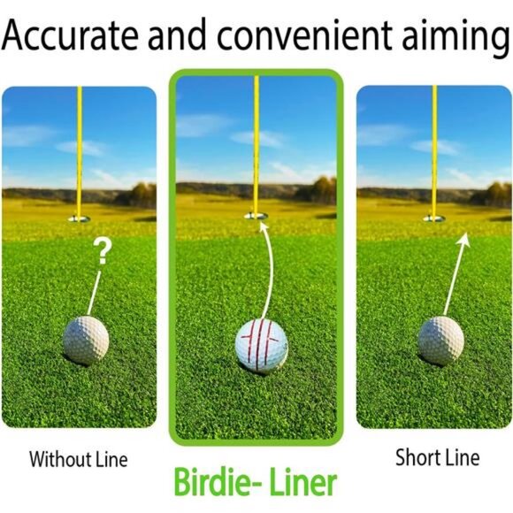 360-Degree Golf Ball Marker Alignment Tool Kit - Triple Line Stencil - Picture 6 of 7